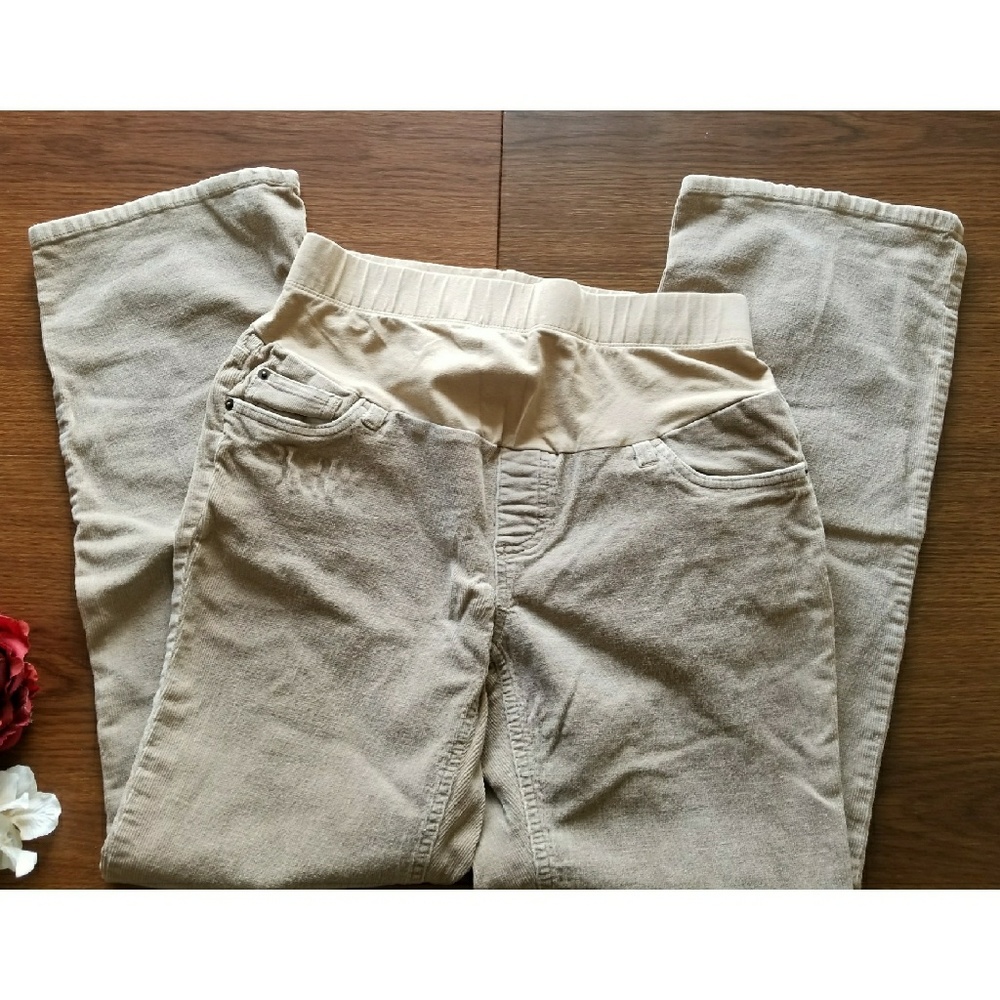 Maternity Tan Pants Corduroy | Oh Baby Maternity